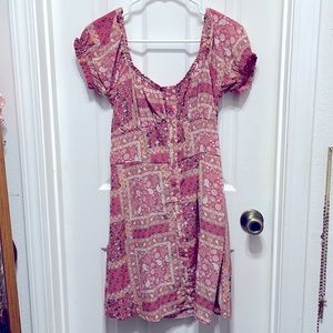 Paisley pink dress. Size S